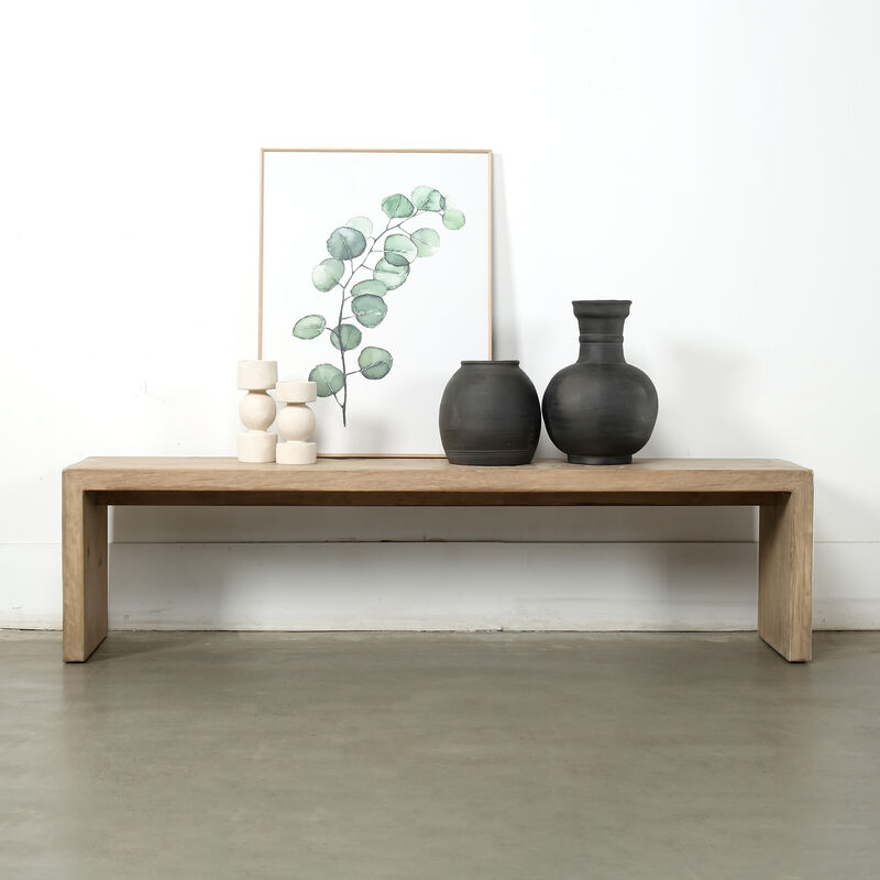 Reclaimed Pinewood Bench in Whitewash image number 4