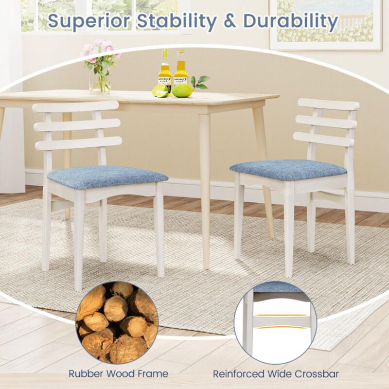 Hivvago Fabric Kitchen Side Chairs with Rubber Wood Frame and Padded Seat