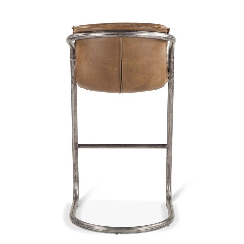 World Interiors Chiavari Leather Bar Chair in Chestnut image number 2