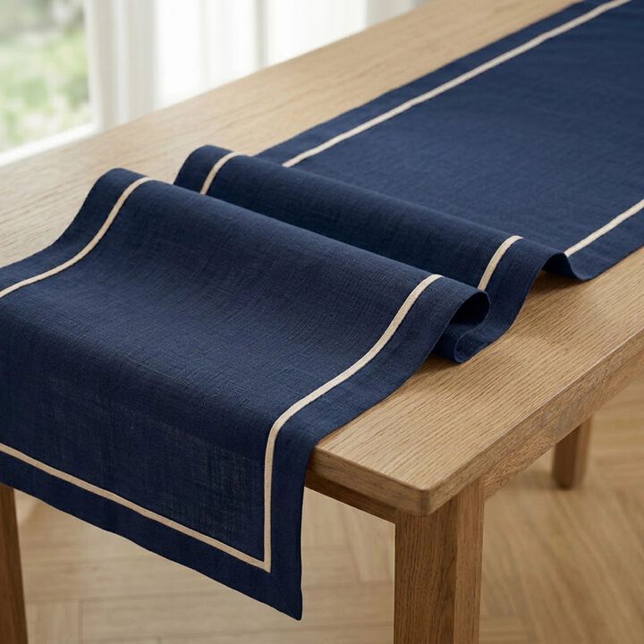 Linen Table Runner for Dining Table, Holiday and Everyday Table Decor - Kensington