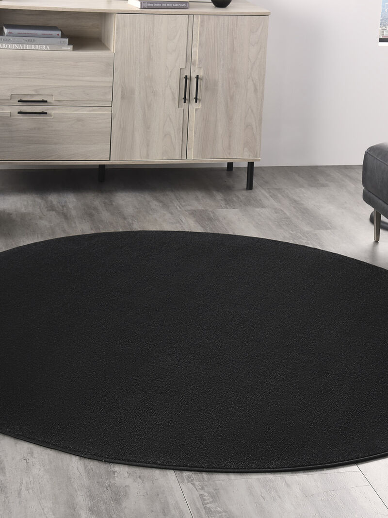 Nourison Essentials NRE01 Black 6' x Round Rug