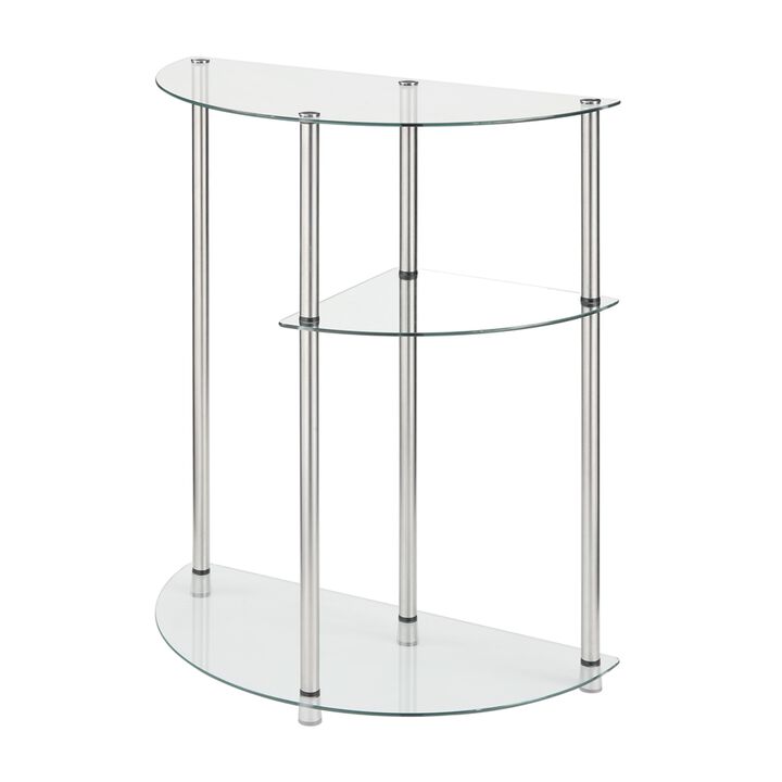Convenience Concepts Designs2Go Classic Glass 3 Tier Display Entryway Table, Glass