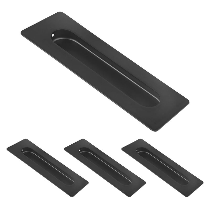 HOMOTEK 7 in Flush Pull Sliding Closet Door Handles 4 Pack Recessed Rectangular Big Handles Bypass Door Handles, Large Size Stai