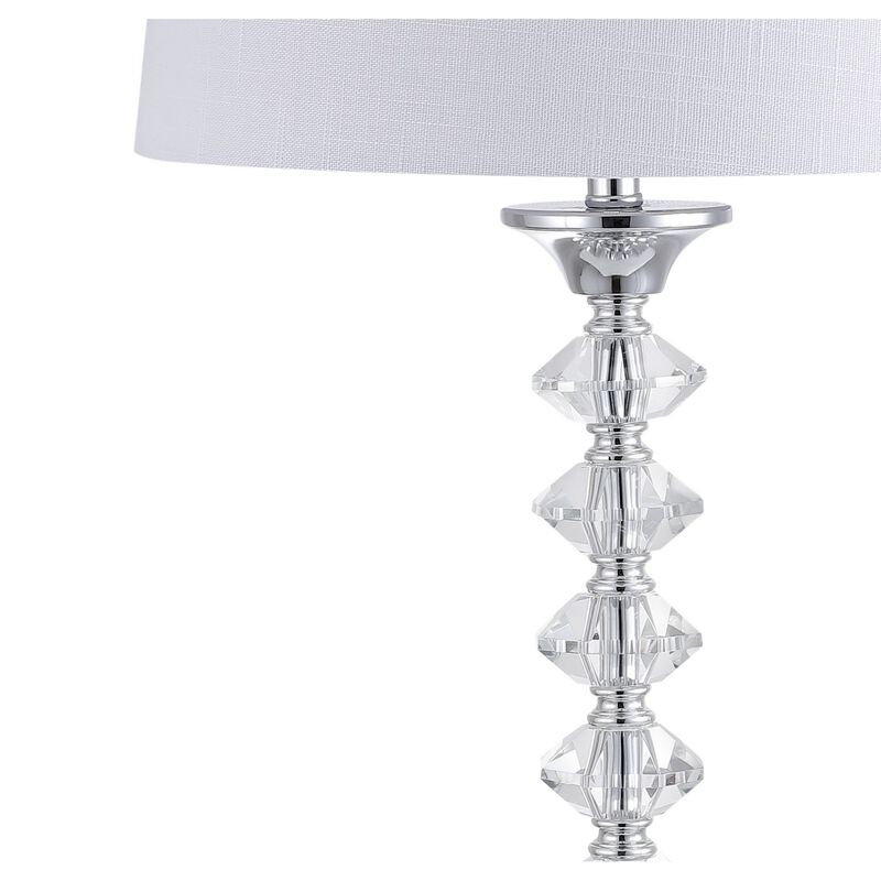 Kinsley 28" Crystal LED Table Lamp, Clear/Chrome (Set of 2)
