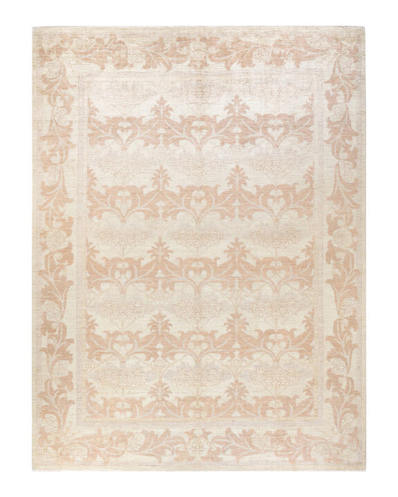 Arts & Crafts, One-of-a-Kind Hand-Knotted Area Rug  - Ivory, 9' 1" x 11' 10"