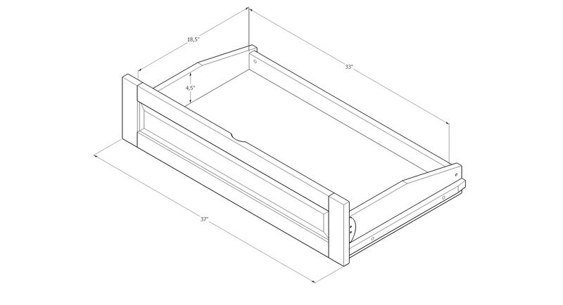KODIAK Lodge Frame-Natural Finish-Peter's Cabin Mattress-Storage Drawers
