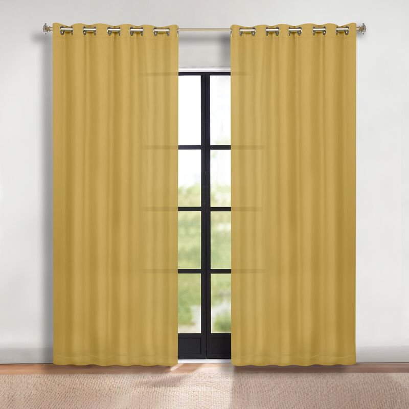 Modern Solid Blackout Curtain Panels Set of 2 Room Darkening Drapes image number 1