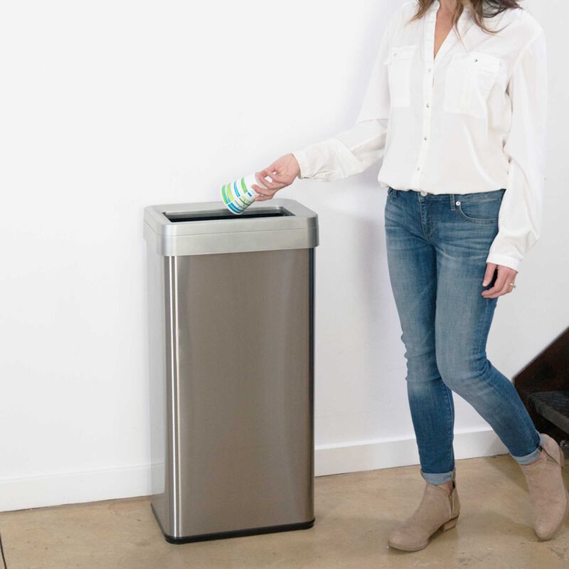 iTouchless 21 Gallon / 80 Liter Rectangular Open Top Trash Can