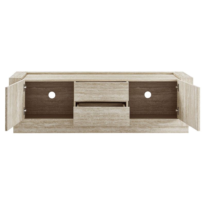 Modway Hollis TV Console with Faux in Travertine image number 8