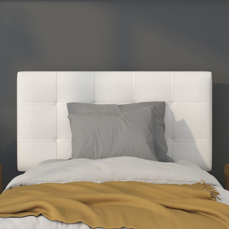 Flash Furniture Tufted Upholstered Twin Size Headboard in White Fabric image number 6