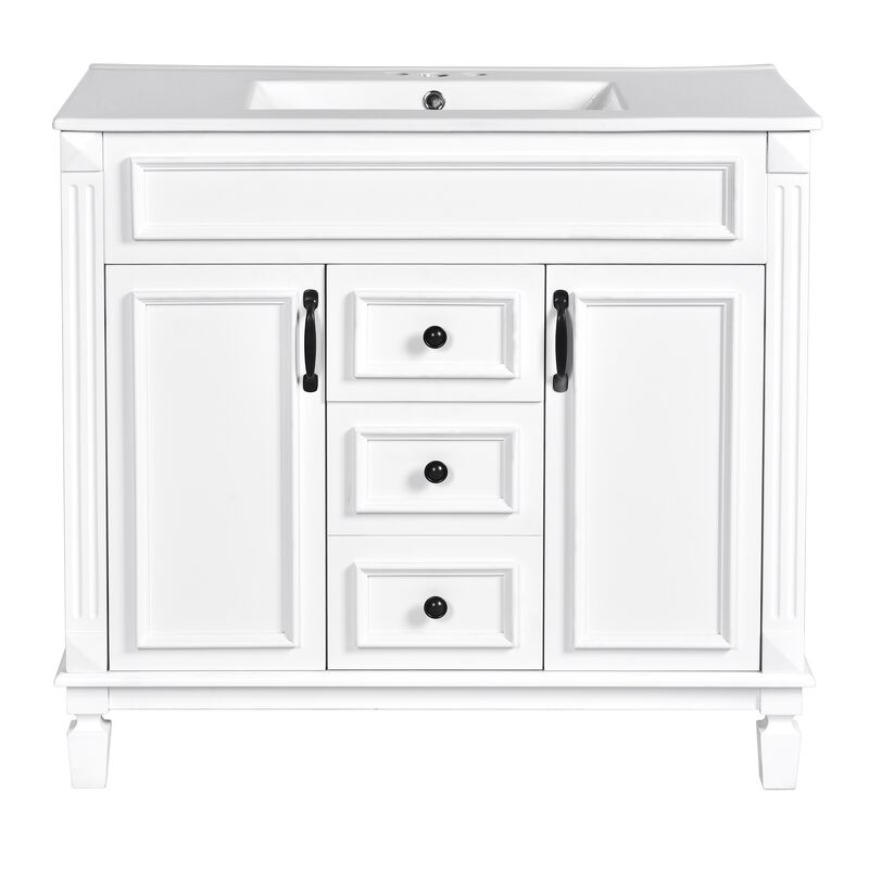36 in. W Modern Bathroom Vanity with Sink and Top, 2 Soft-Close Doors and Storage Cabinet image number 0