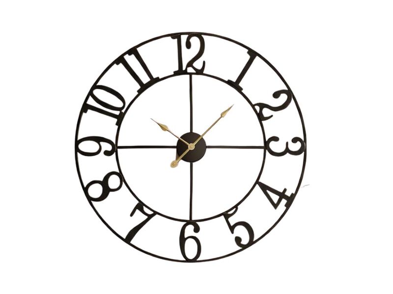 30" Large Wall Clock - Silent Non-Ticking Battery Operated Modern Black Metal Clock for Living Room image number 0