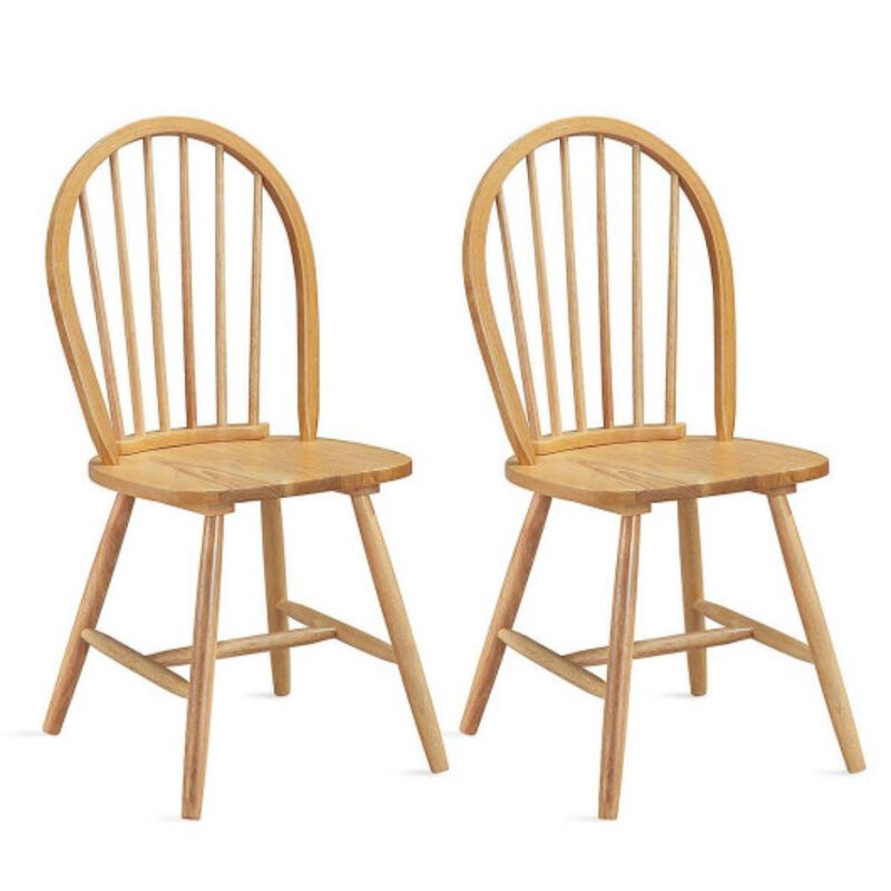 Vintage Windsor Dining Side Wood Chairs Set of 2