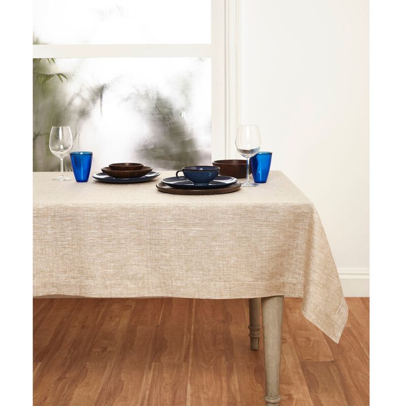 Solino Home Athena 100% Linen Tablecloth &ndash; Handcrafted, Machine Washable, Perfect for Holiday and Everyday Dining