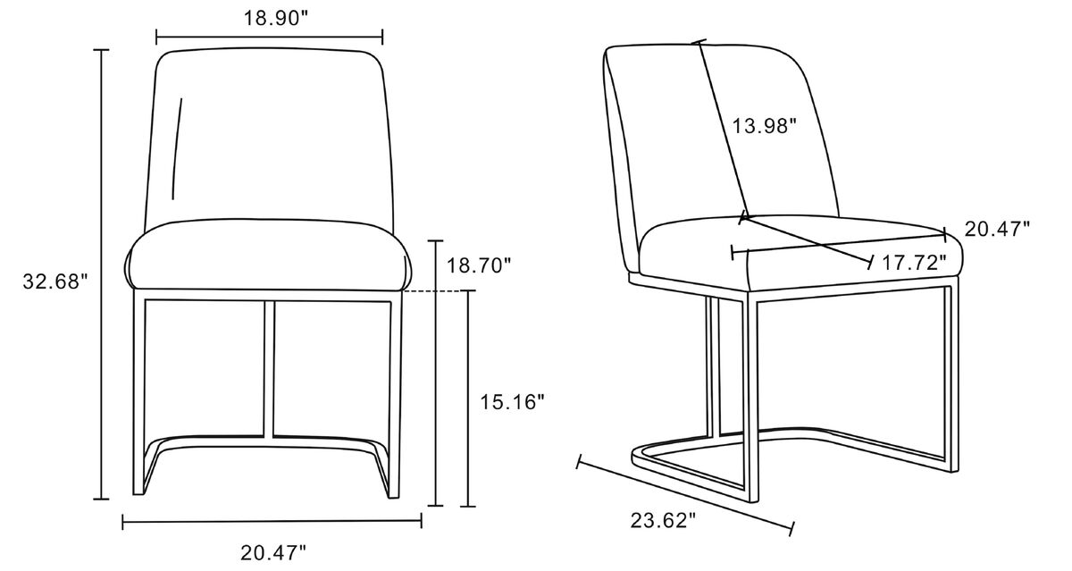 Serena Light Gray Dining Chairs (Set of 2)