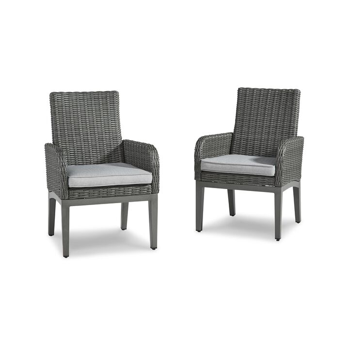 Asp 25 Inch Outdoor Armchair, Aluminum Frame, Gray Polyester Upholstery-Benzara