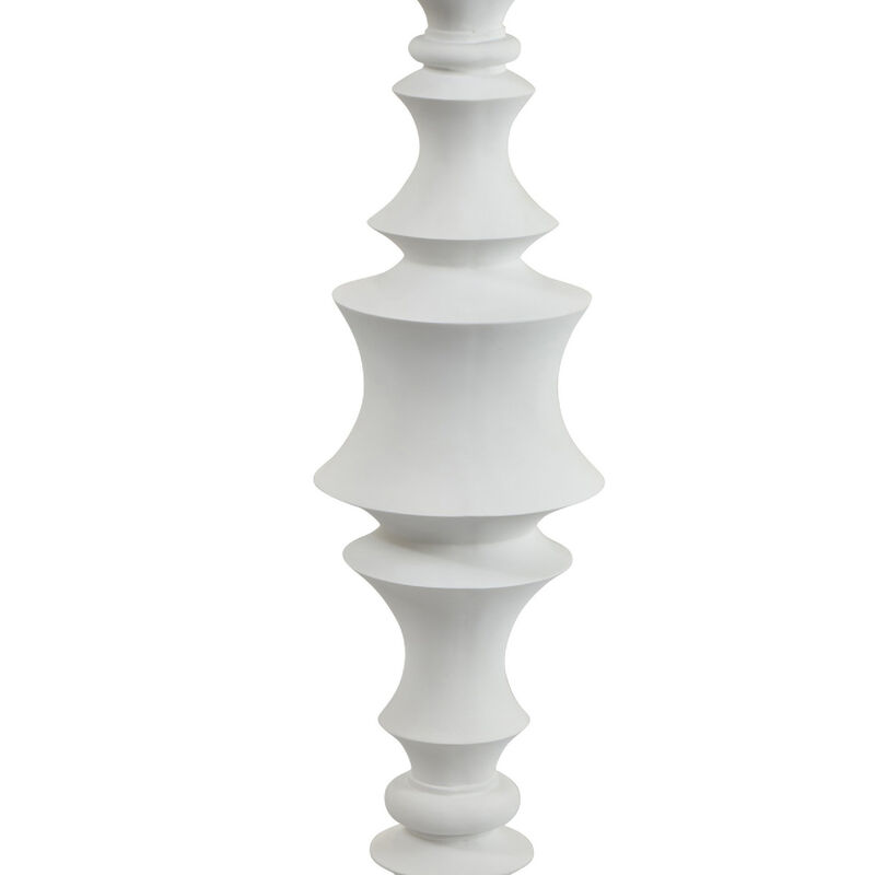 Tabletop D&eacute;cor Candle Holder, Tiered Baluster Style, White Resin, 18 Inch image number 5