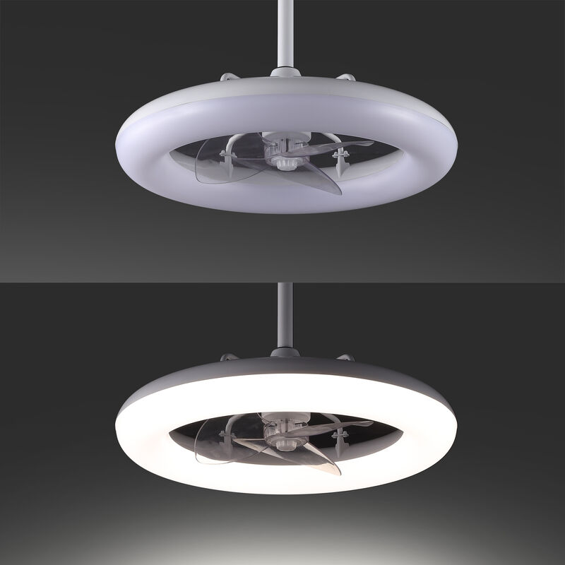 Piero 21.5" Contemporary Minimalist 3-Speed Metal Mobile-App/Remote-Controlled Dimmable Smart Integrated LED Ceiling Fan