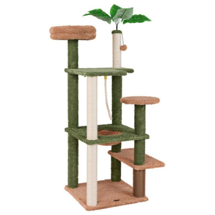 Multilevel Cat Tree Cozy Cat Apartment with Perches, Condos & Scratching Posts For Home Cats