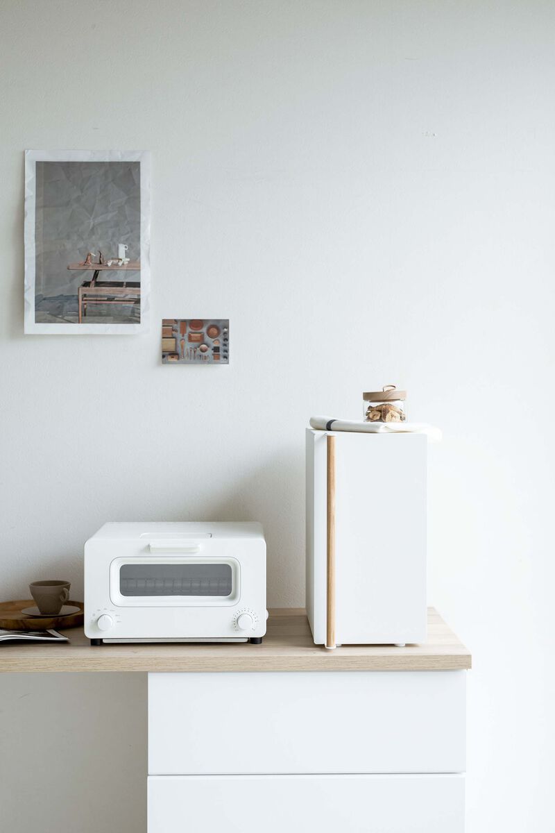 Bread Box - Tall, White & Wood