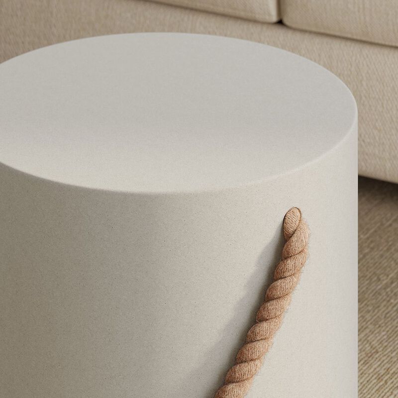 Isera Indoor - Outdoor Patio Rope Concrete Side Table Stool image number 8