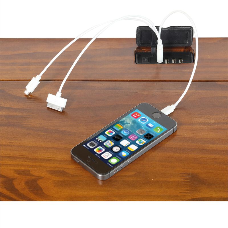 Casual Home Folding Desk with Pull-Out & USB Port-Warm Brown