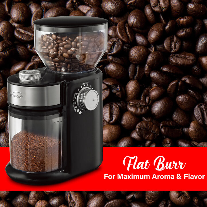 Brentwood 8 Ounce Automatic Burr Coffee Bean Grinder Mill in Black