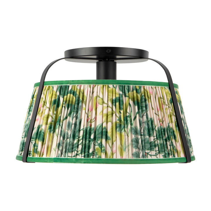 Scout 13 in Semi Flush Mount with Patterned Pleated Shade