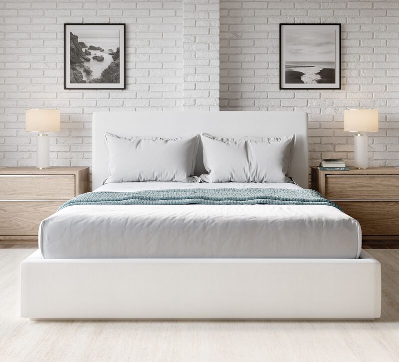 One Upholstered Platform Bed