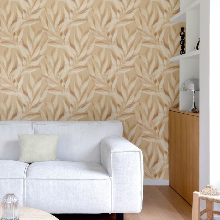 Karuna Branched Leaves All-over Orange Wallpaper KRA76103