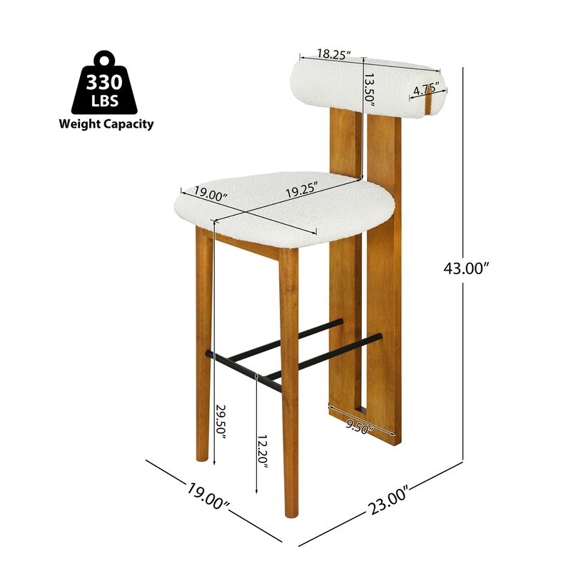 Christopher Knight Home Claire Indoor Rubberwood Versatile Upholstered Barstools (Set of 2) image number 2