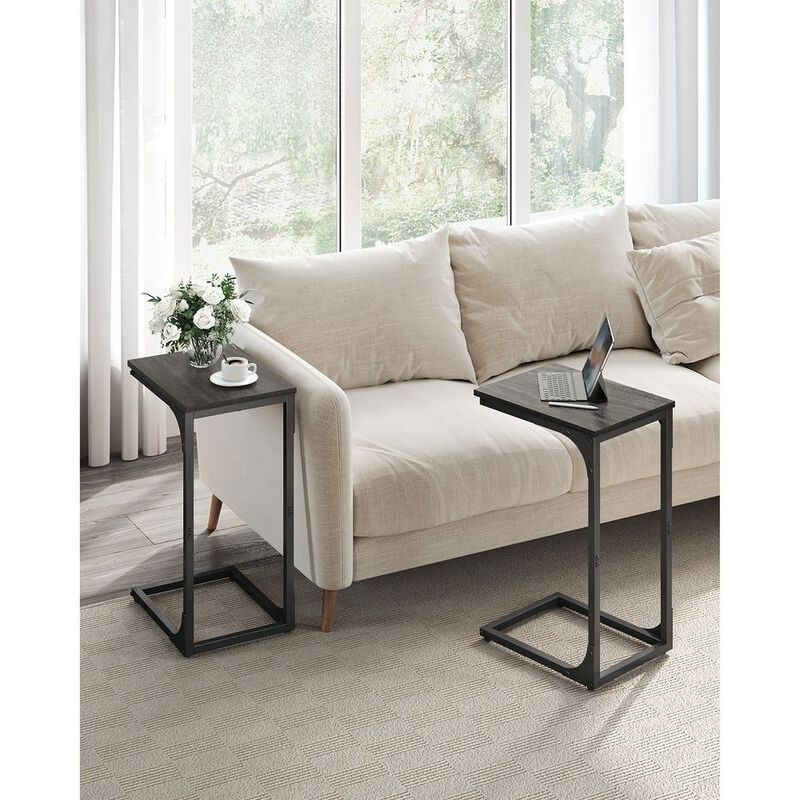 C-Shaped End Table Modern and Space-Saving Design for Easy Access (Set of 2)