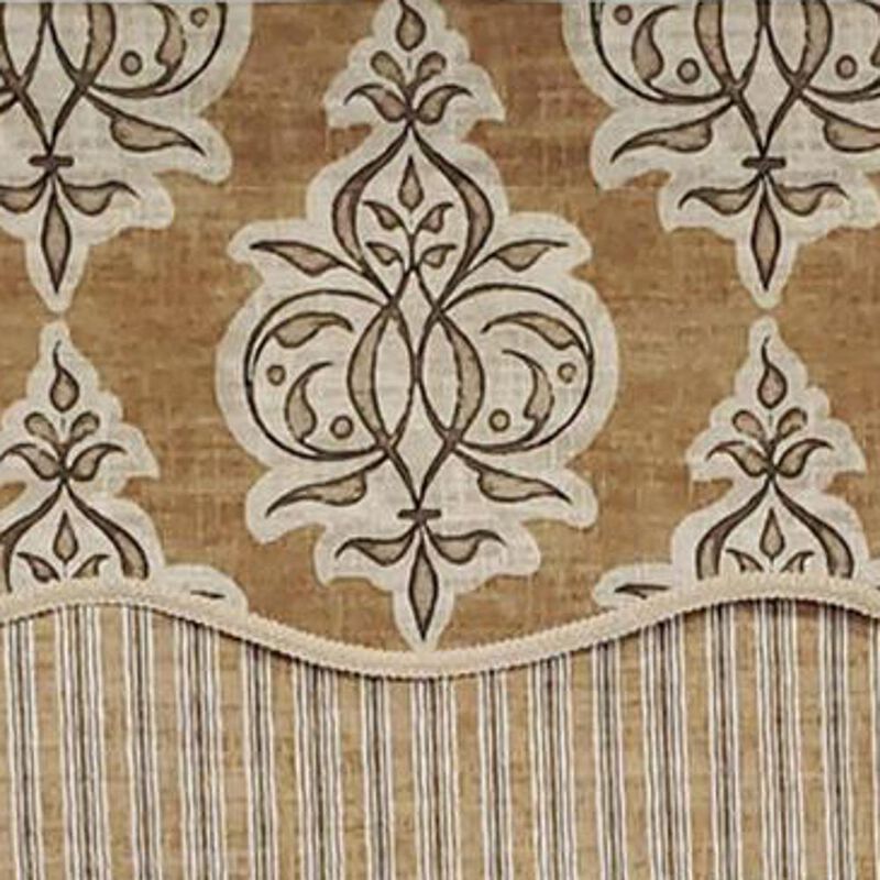 RLF Home Luxurious Modern Design Classic Jenna Glory Style Window Valance 50" x 16" Caramel