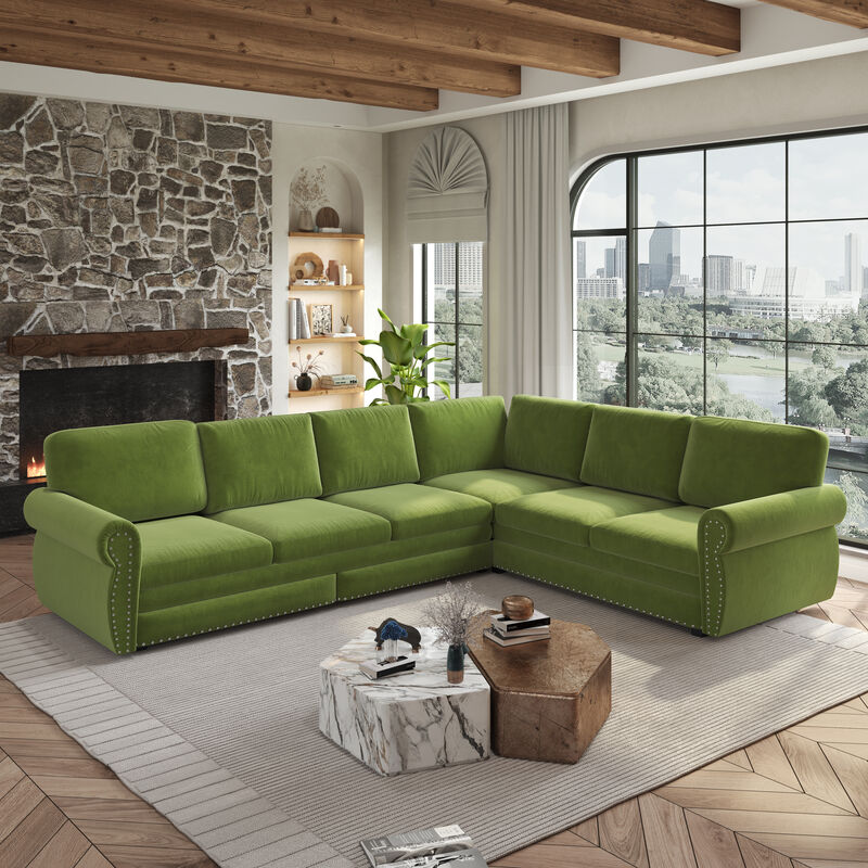 Zidkop 118" L-Shaped Sectional Sleeper Sofa image number 2