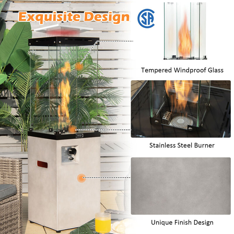 41 000 BTU Propane Patio Heater with Metal Hood