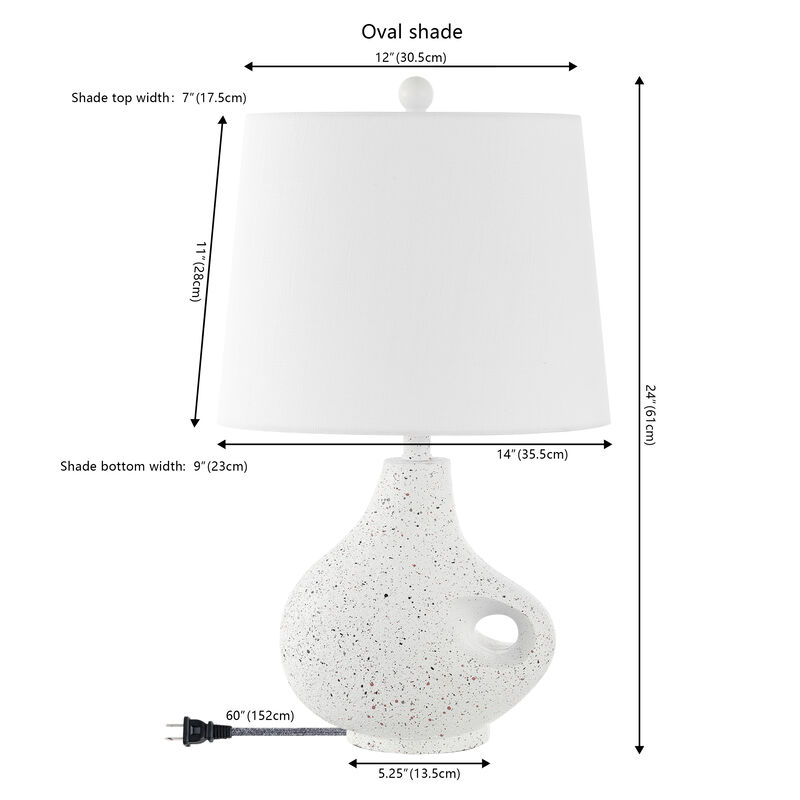 Charlotte Minimalist Designer Iron/Resin Oval Shade LED Table Lamp