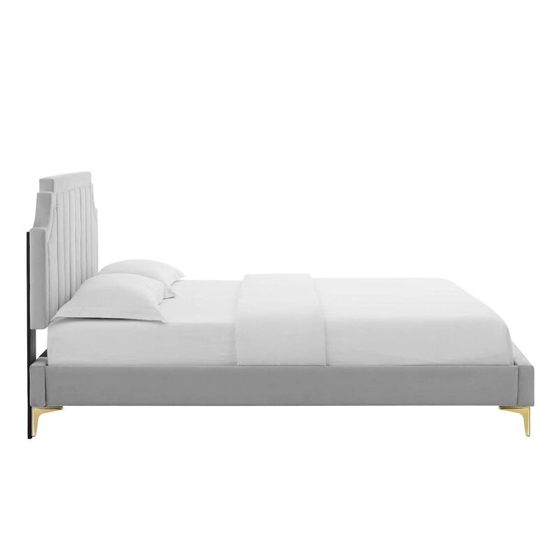 Sienna Performance Velvet Full Platform Bed image number 3