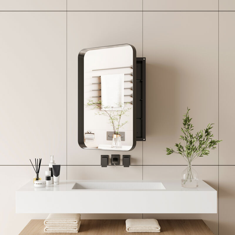 ELEMENT ACE Recessed Medicine Cabinet with Adjustable Shelves and Mirror image number 4