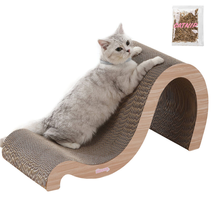 Kona Modern Cardboard Double-Sided Wave Cat Scratcher with Catnip