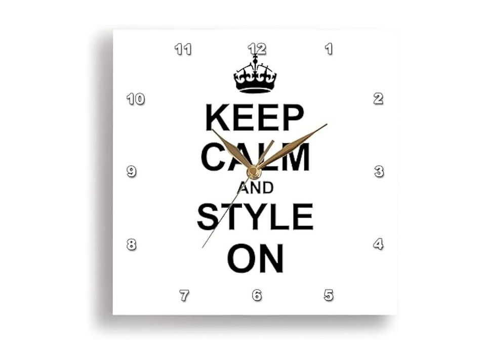 Keep Calm Style Carry Styling Fashion Wall Clock 15 Inch Home Decor