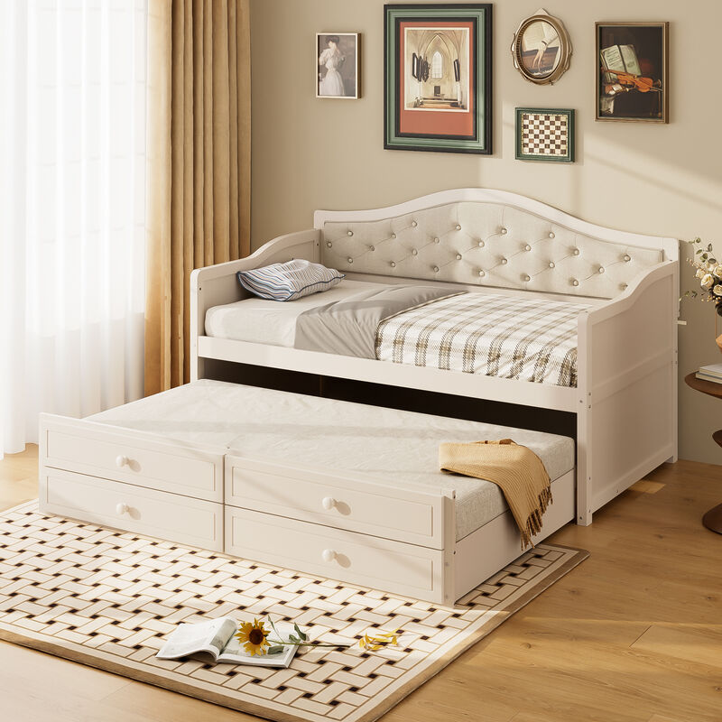 Merax Twin Daybed with Trundle