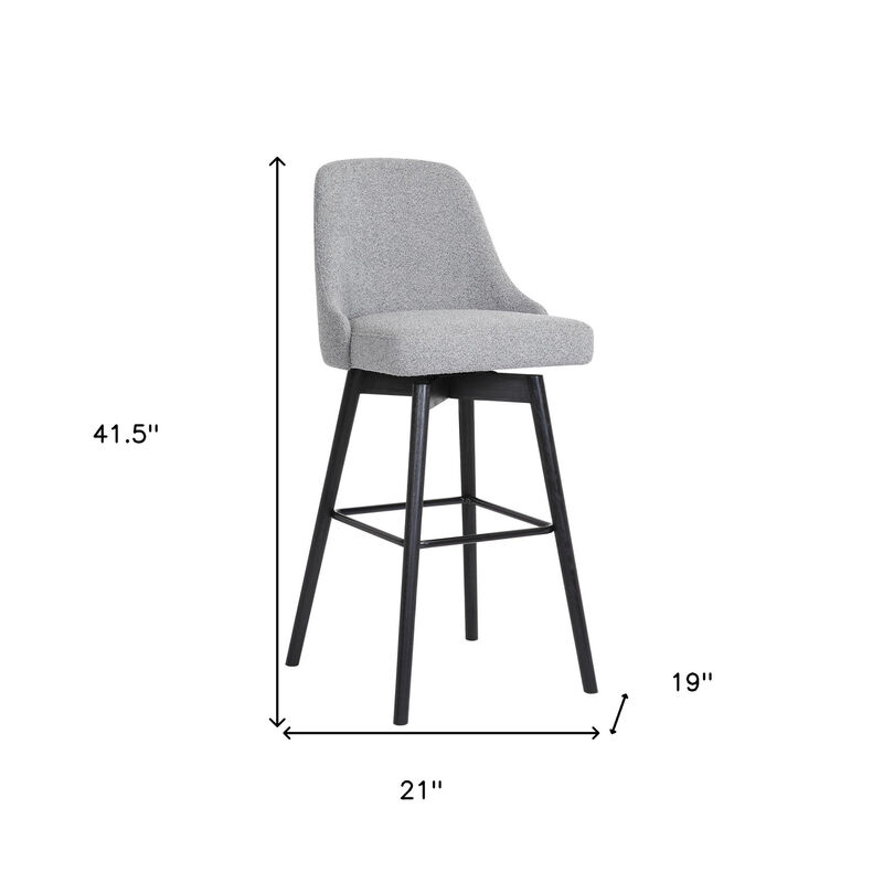 HomeRoots Solid Wood and Fabric Armless Swivel Bar Stool image number 6