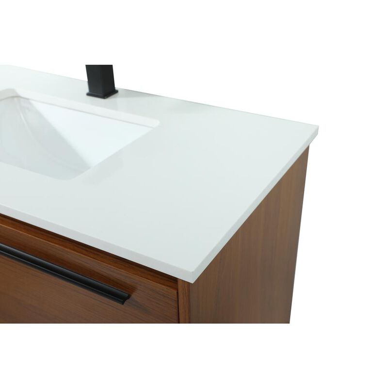 Elegant Kitchen and Bath 36 inch Single bathroom vanity in teak
