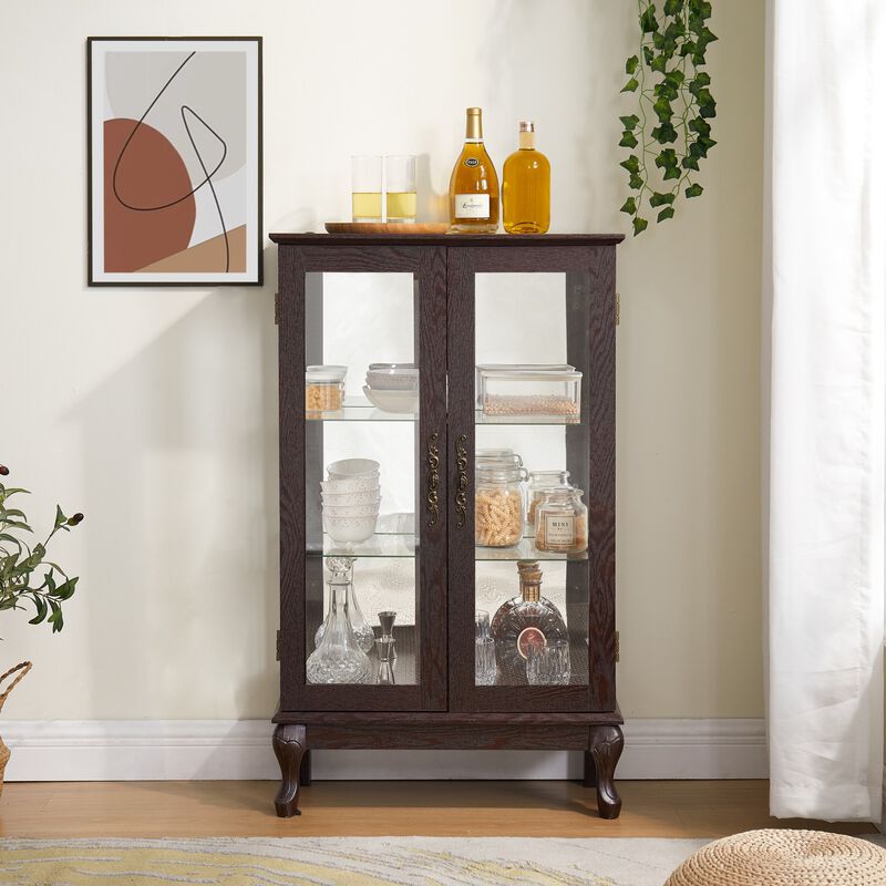 25.98 in. Display Cabinet with 2 Glass Doors