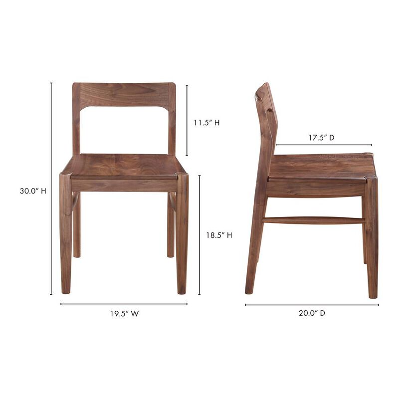 Moe’s Owing Dining Chair Walnut-Set Of Two