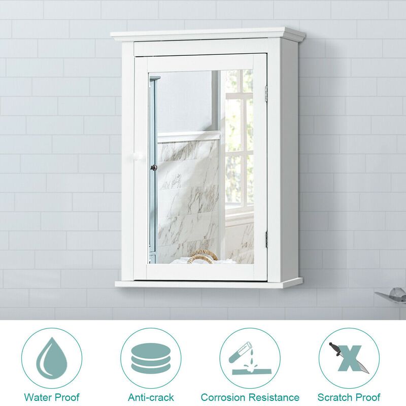 Bathroom Wall Mounted Storage Mirror Medicine Cabinet
