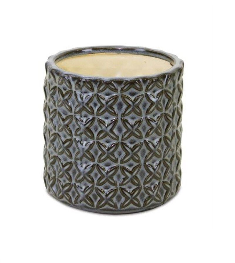 Hivvago Gray and Brown Set of Two Clay 7.20346 ounce Round Pot Planter