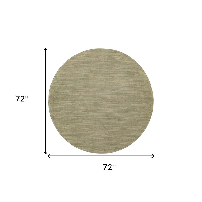 HomeRoots 6' Green And Beige Round Abstract Indoor Outdoor Area Rug image number 3