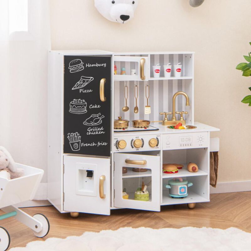 Hivvago Pretend Play Kitchen for Kids with Real Sounds and Lights