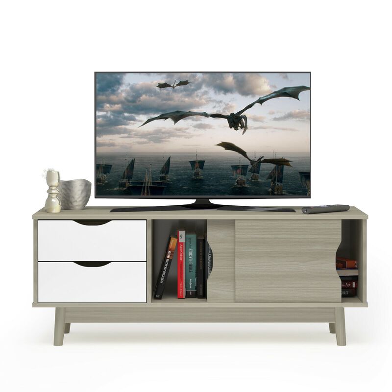 TV Stand for TV up to 60" Media Console Table Storage with Doors-Gray